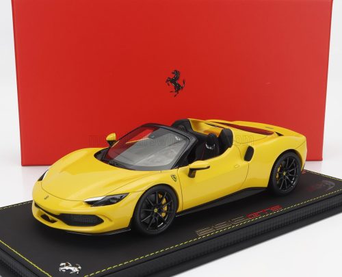 Bbr-Models - FERRARI 296 GTS SPIDER 2022 - CON VETRINA - WITH SHOWCASE GIALLO MODENA - YELLOW