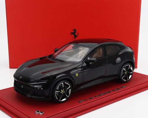 Bbr-Models - FERRARI PUROSANGUE SUV 2022 - CON VETRINA - WITH SHOWCASE NERO PUROSANGUE - BLACK MET