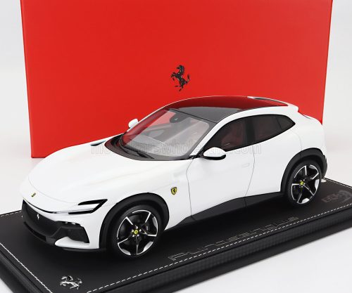 Bbr-Models - FERRARI PUROSANGUE SUV 2022 - CON VETRINA - WITH SHOWCASE BIANCO CERVINO - WHITE MET