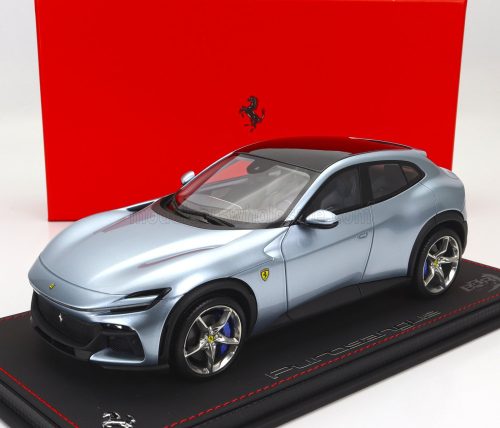 Bbr-Models - FERRARI PUROSANGUE SUV 2022 - CON VETRINA - WITH SHOWCASE GRIGIO ALLOY - BLUE GREY MET