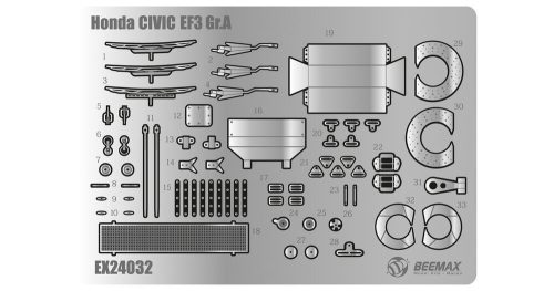 NUNU-BEEMAX - Honda Civic EF3 Gr.A 1989 Detail Up Parts