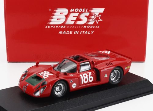 Best-Model - ALFA ROMEO 33.2 TEAM AUTODELTA SPA N 180 TARGA FLORIO 1968 IGNAZIO GINTI - NANNI GALLI RED