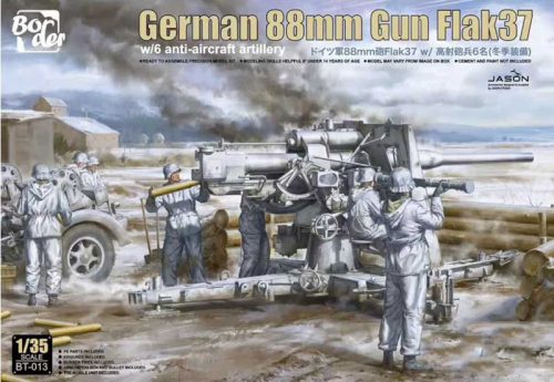 Border Model - German 88Mm Gun Flak36 W/6 Anti-Aircraft Artillery Crew Members