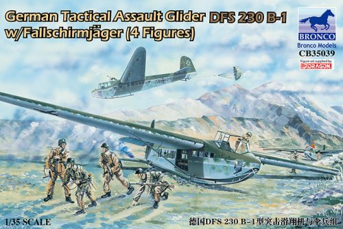 Bronco Models - German Tactical Assault Glider Dfs 230 B-1 W/FallschirmjăGer (4 Figures)