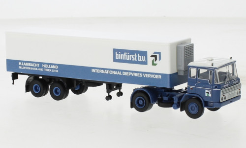 Brekina - Brekina, DAF FT 2600 Kühlkoffer-SZ, 1962, Binfürst, 1:87