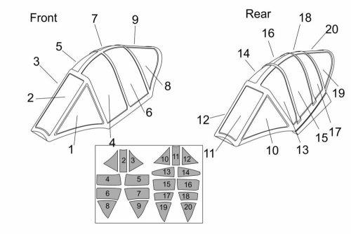 Brengun - Ohka MXY7-K1 KAI two seats Canopy mask (Brengun kit)