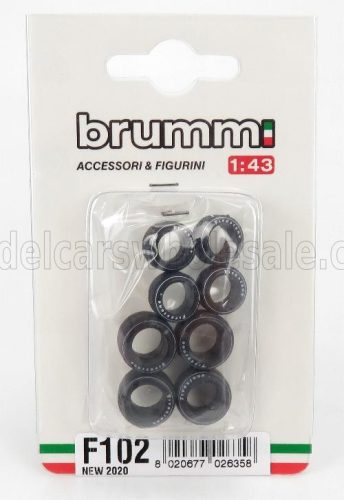 Brumm - ACCESSORIES F1 SET PNEUMATICI GOOD YEAR E CERCHI - TYRES AND WHEELS BLACK SILVER