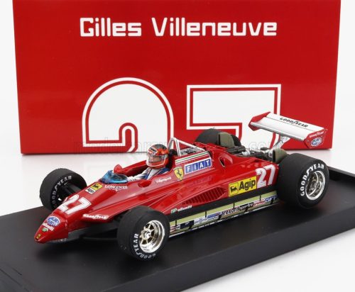 Brumm - FERRARI F1  126C2 N 27 2nd SAN MARINO IMOLA GP 1982 GILLES VILLENEUVE - WITH DRIVER FIGURE RED