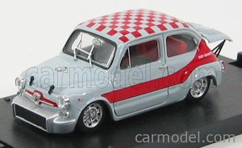 Brumm - Fiat 600 Abarth 1000 Corsa Ufficiale Gr.5 Livrea Rossa 1958 Grey Red