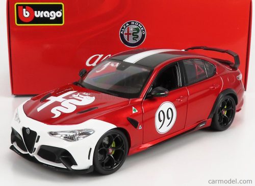 Burago - Alfa Romeo Giulia Gtam N 99 Racing 2020 Alfa Red White