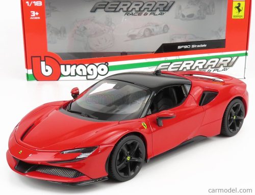 Burago - Ferrari Sf90 Stradale Hybrid 1000Hp 2019 Red Black