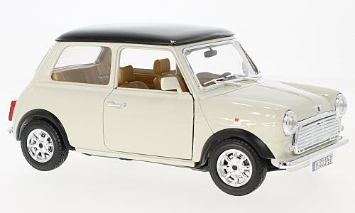 Burago - Bburago, Mini Cooper, hellbeige/schwarz, 1969, 1:18