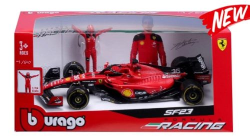 Burago - FERRARI F1  SF-23 TEAM SCUDERIA FERRARI N 55 SEASON 2023 CARLOS SAINZ RED BLACK