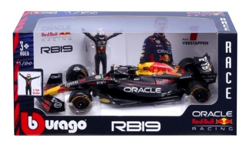 Burago - RED BULL F1  RB19 TEAM ORACLE RED BULL RACING N 11 SEASON 2023 SERGIO PEREZ MATT BLUE YELLOW RED