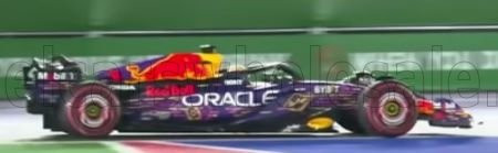 Burago - RED BULL F1  RB19 TEAM ORACLE RED BULL RACING N 1 WORLD CHAMPION WINNER LAS VEGAS USA GP 2023 MAX VERSTAPPEN PURPLE YELLOW RED