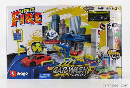 Burago - Accessories Diorama - Set Car Wash Station Service Garage - With Bugatti Chiron Le Patron 2016 Various