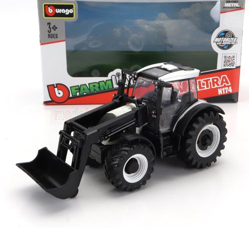 Burago - VALTRA N174 TRACTOR FRONT LOADER 2017 WHITE BLACK