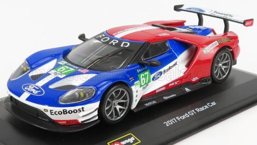 Burago - FORD USA GT 3.5L TURBO V6 TEAM FORD CHIP GANASSI UK N 67 LMGTE PRO 2nd 24h LE MANS 2017 H.TINCKNELL - A.PRIAULX - P.DERANI RED BLUE WHITE