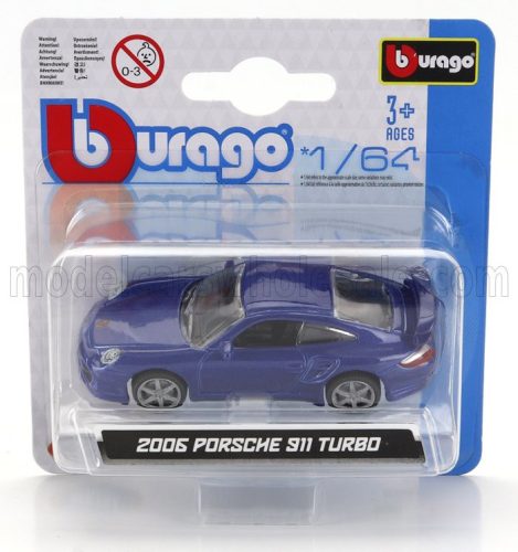 Burago - PORSCHE 911 997 TURBO COUPE 2006 BLUE