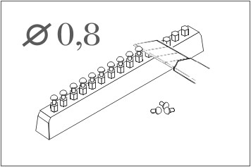 CMK - Nieten rund cal. 0,8 mm, 60 St. mit Bohrer 0,5 mm