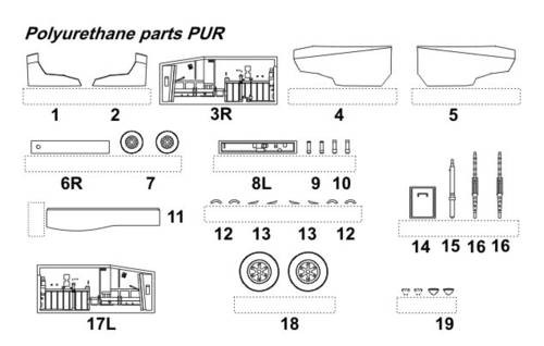 CMK - JAS-39D Gripen untercarriage für Italeri Bausatz