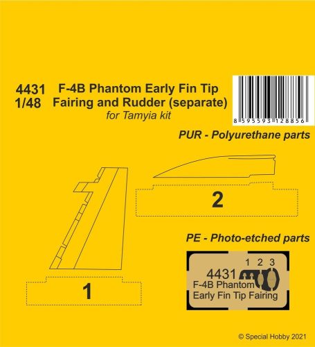 CMK - F-4B Phantom Early Fin Tip Fairing and Rudder (separate)