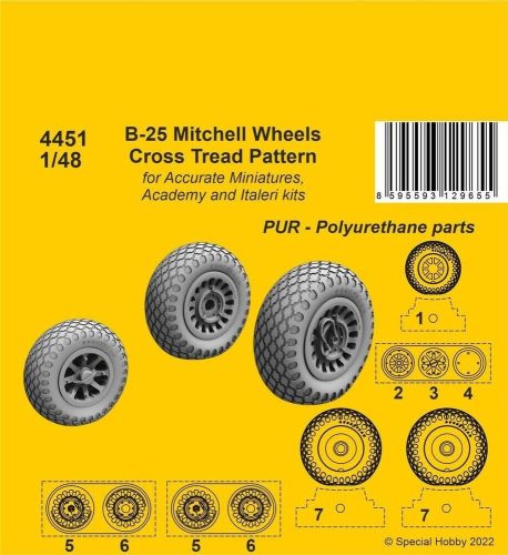 CMK - B-25 Mitchell Wheels/ Cross Tread Pattern