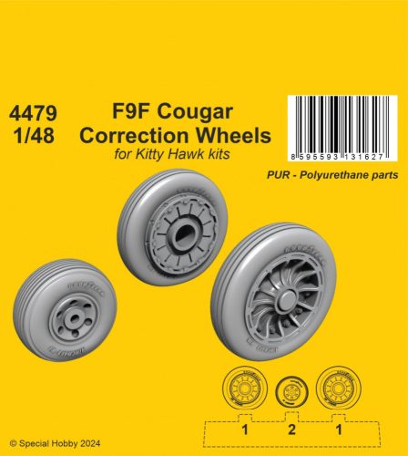 CMK - 1/48 F9F Cougar Correction Wheels / for Kitty Hawk kits