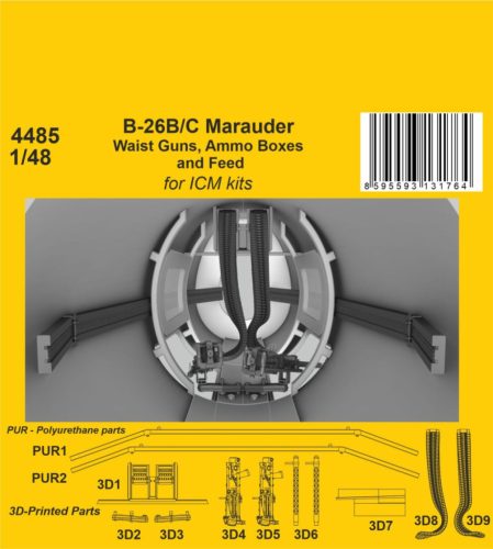 CMK - 1/48 B-26B/C Marauder Waist Guns, Ammo Boxes and Feed /  for ICM kit