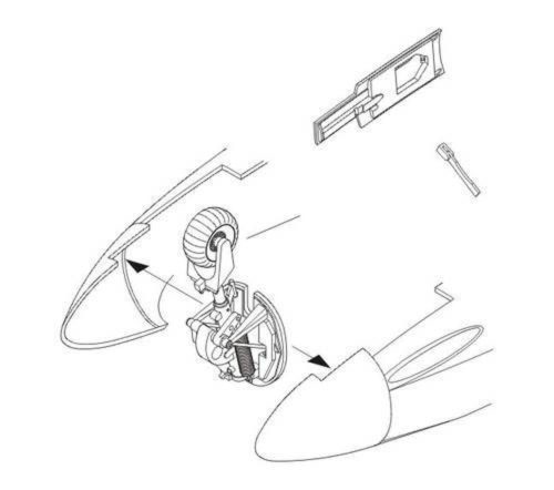 CMK - He 162A Nose undercarriage bay and wheel für Revell Bausatz