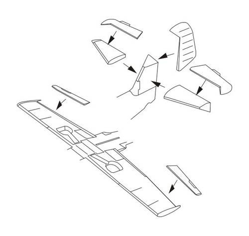 CMK - Bf 109G-6 -Control surfaces