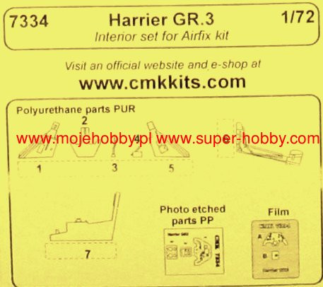 CMK - Harrier Gr.3 - 1/72 Interior Set