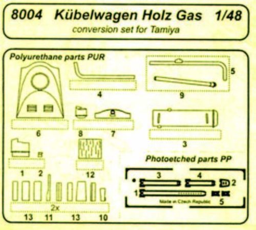 CMK - Kübelwagen Holzgas für Tamiya Bausatz