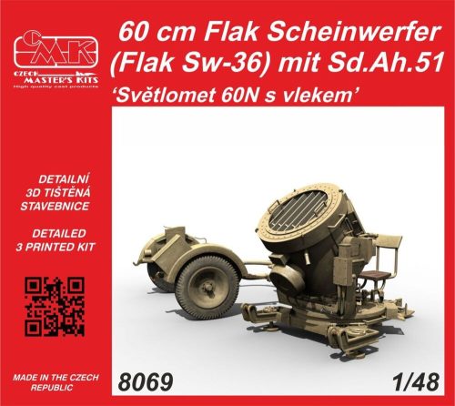 CMK - 60 cm Flak Scheinwerfer (Flak Sw-36) mit Sd.Ah.51 / Sv?tlomet 60N s vlekem 1/48