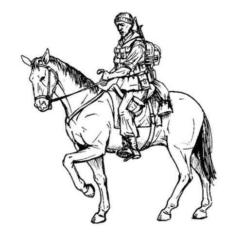 CMK - US mounted soldier in Afganistan (1 fig & horse)