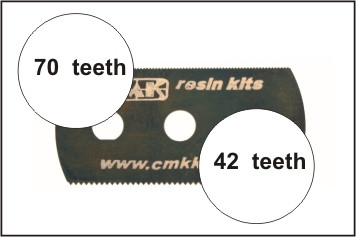 CMK - Sägeblatt, feine und grobe Zähne