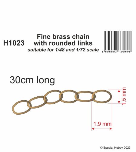 CMK - Fine brass chain with rounded links - suitable for 1/48 and 1/72 scale