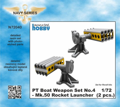 CMK - 1/72 PT Boat Weapon Set No.4 - Mk.50 Rocket Launcher  (2 pcs.)