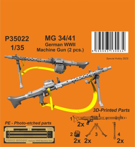 CMK - 1/35 MG 34/41 German WWII Machine Gun (2 pcs.)