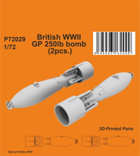 CMK - 1/72 British WWII GP 250lb bomb (2pcs.)