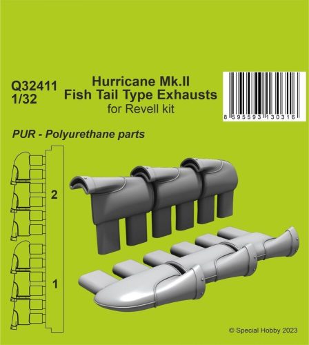 CMK - Hurricane Mk.II Fish Tail Type Exhausts 1/32