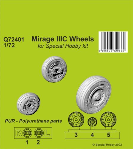 CMK - 1/72 Mirage IIIC Wheels for Special Hobby kit