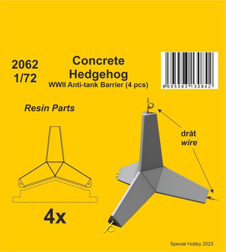 CMK - Concrete Hedgehog - WWII Anti-tank Barrier (4 pcs.) 1/72