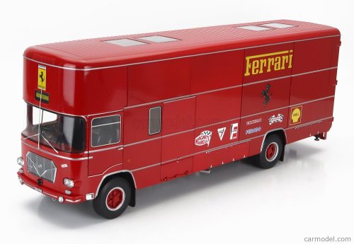 Cmr - Om Fiat 150 Rolfo Truck Car Transporter 2-Assi 1966 - For F1 312B 1970 And Ferrari P3 Spider 1966 Red