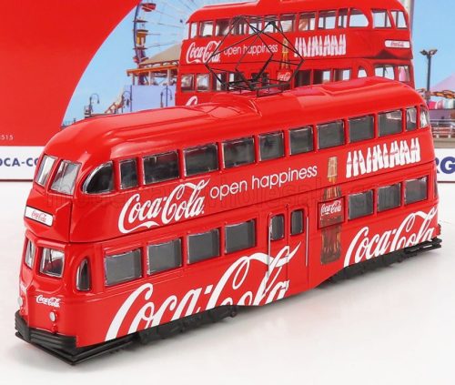 Corgi - BLACKPOOL DECKER DOUBLE TRAM AUTOBUS COCA-COLA OPEN HAPPINESS 1934 RED WHITE