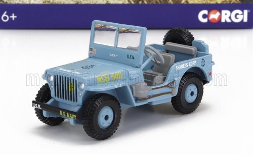 Corgi - JEEP WILLYS SEABEES CORP MILITARY 1945 - CM. 7.0 LIGHT BLUE