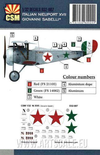 Copper State Models - 1/32 ITALIAN NIEUPORT XVII GIOVANNI SIBELLI