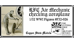 Copper State Models - 1/32 RFC Air Mechanic checking 