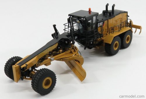 Dm-Models - Caterpillar Cat24 Ruspa Livellatrice Gommata - Scraper Tractor Motor Grader Yellow Black