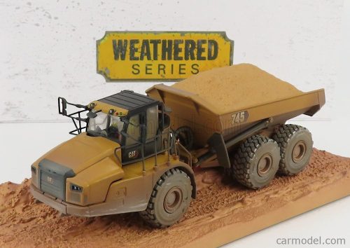 Dm-Models - Caterpillar Cat745 Cassone Ribaltabile Cava 3-Assi - Weathered Articulated Truck Yellow Black